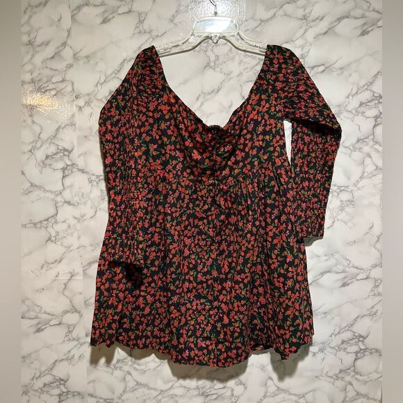 ASOS DESIGN corsage puff ball mini dress in black ditsy - Picture 7 of 11